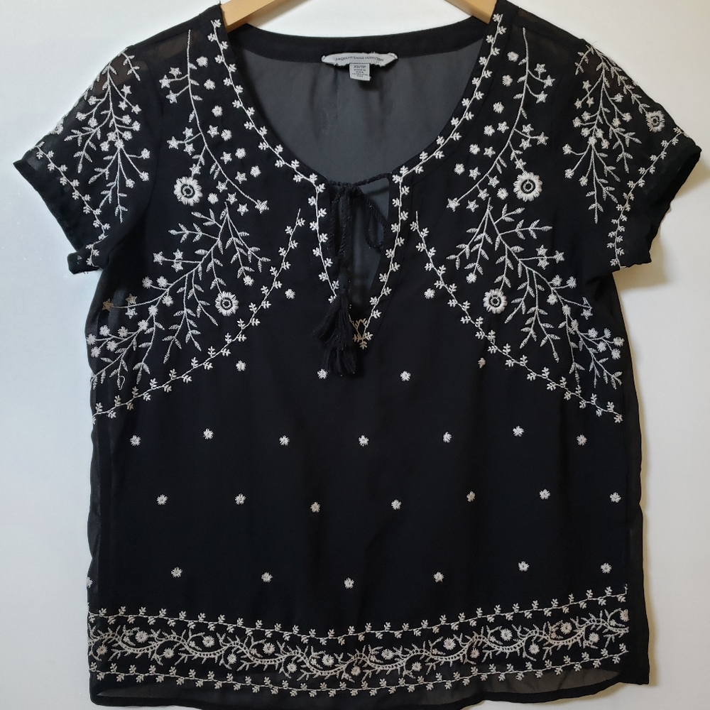 Embroidered American Eagle Top